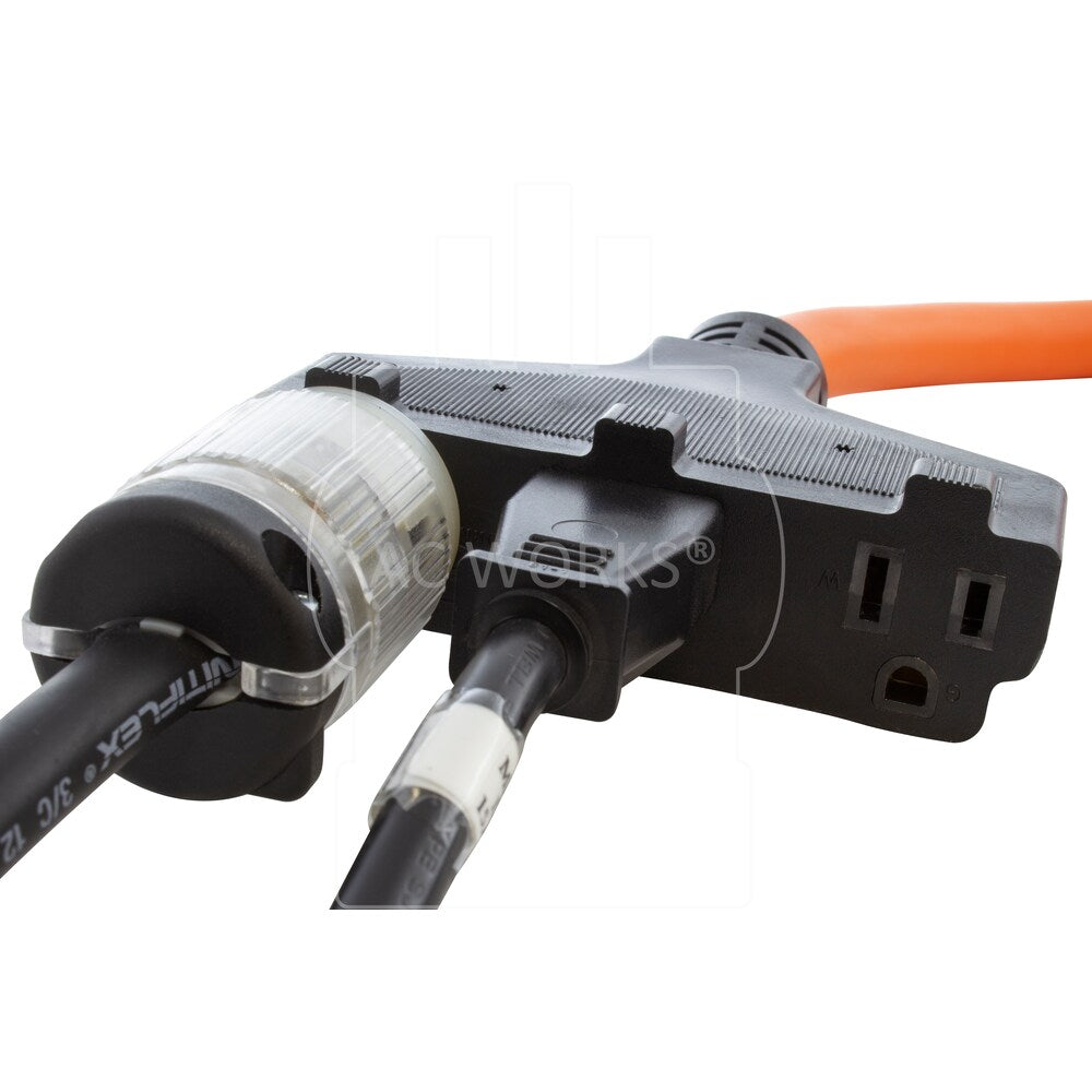 25ft 10/3 TT-30P RV/Generator 30A Plug to 3 Household Outlets