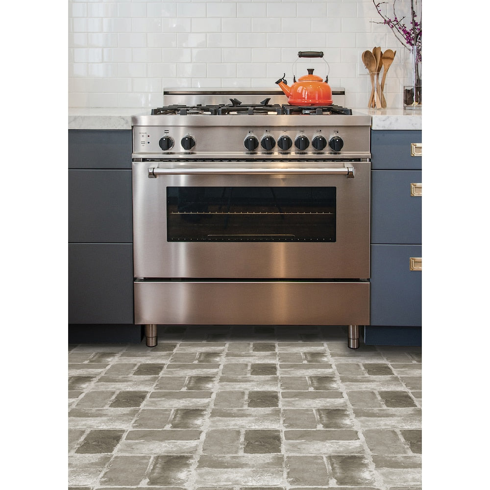 Harvard Brick Grey 12-in x 12-in Vinyl Peel & Stick Floor Tiles (20 sq.ft/case)