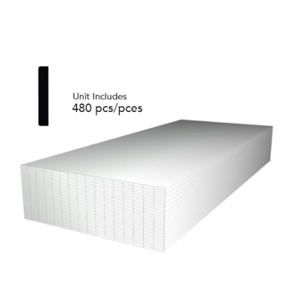 (48 Packs/480 pcs) 1/2-inch x 2 1/2-inch x 96-inch Modern MDF Primed Fibreboard E2E Casing