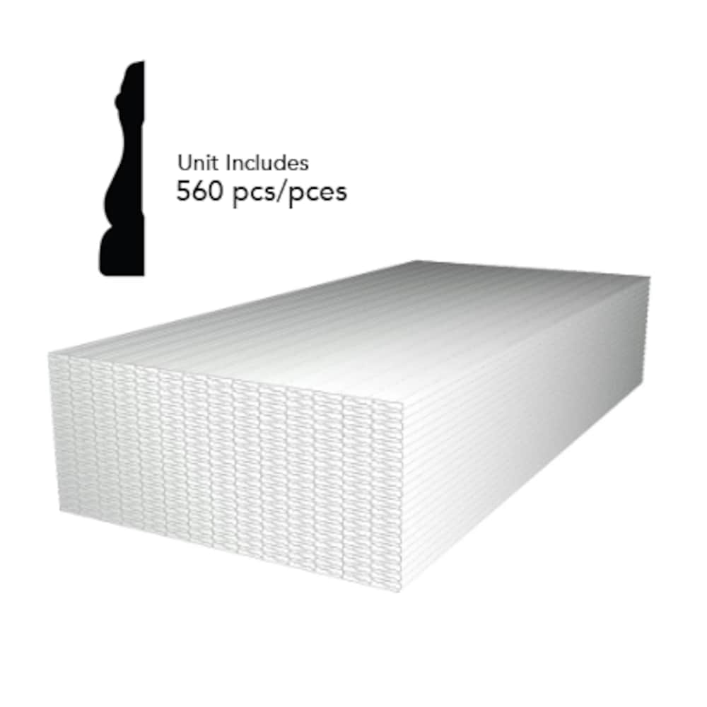 (560 pcs) 5/8-inch x 2.3/4-inch x 85-inch Colonial MDF Primed Fibreboard Casing (Full Unit)