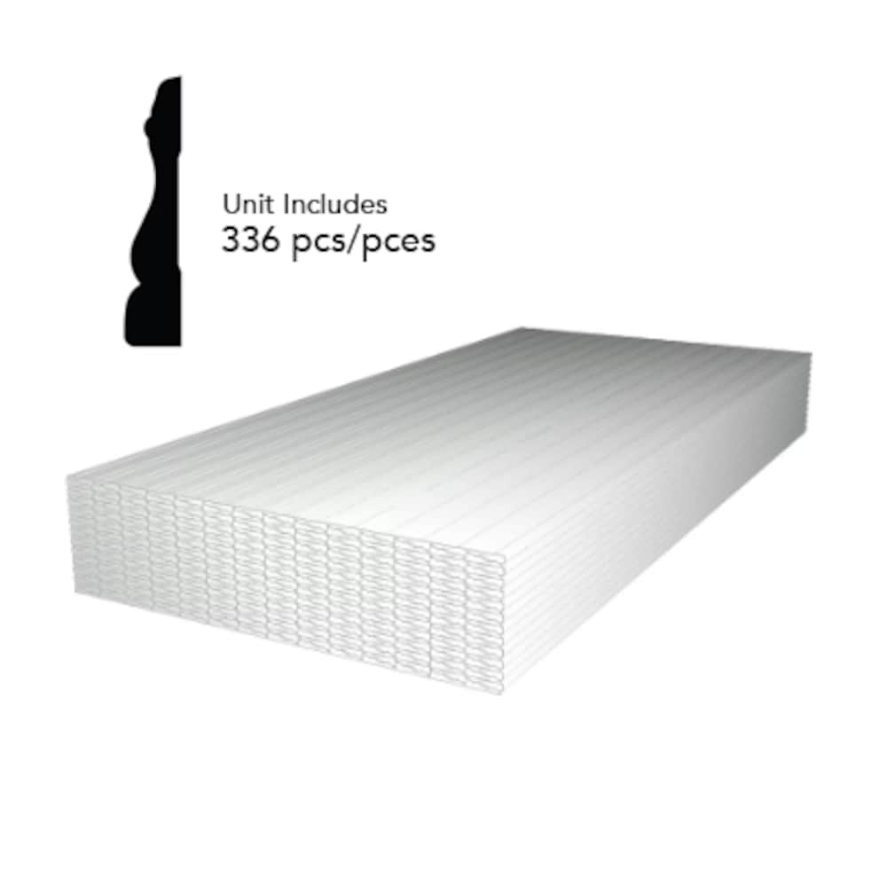(336 pcs) 5/8-inch x 2.3/4-inch x 85-inch Colonial MDF Primed Fibreboard Casing (Half Unit)