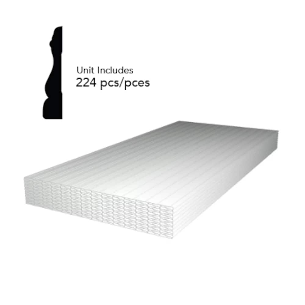 (224 pcs) 5/8-inch x 2.3/4-inch x 85-inch Colonial MDF Primed Fibreboard Casing (Partial Unit)