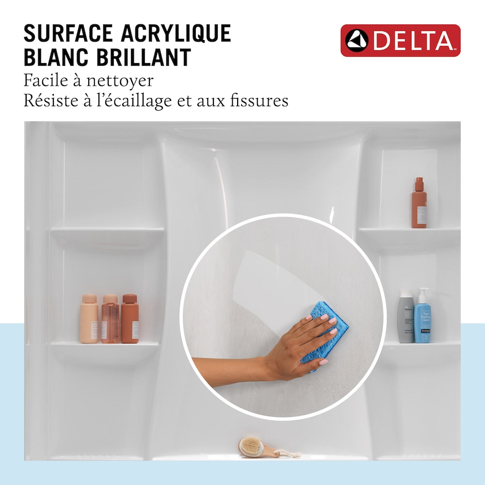 Classic 500 60 in. W x 61.25 in. H x 32 in. D Direct-to-Stud Alcove Tub Surround High Gloss White