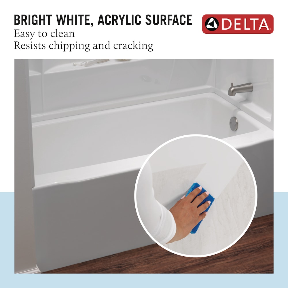 Classic 500 60 in. x 30 in. Left Drain Rectangular Alcove Bathtub in High Gloss White
