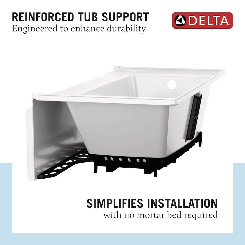 Classic 500 60 in. x 30 in. Left Drain Rectangular Alcove Bathtub in High Gloss White