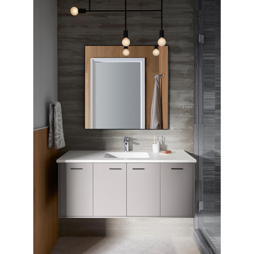 Robinet de salle de bain à poignée unique parallèle à trou unique en nickel brossé vibrant