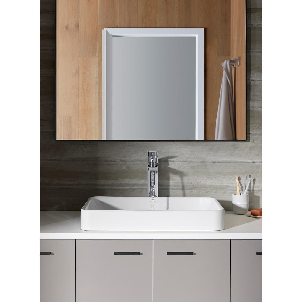 Robinet de salle de bain à poignée unique et à trou unique en nickel brossé vibrant