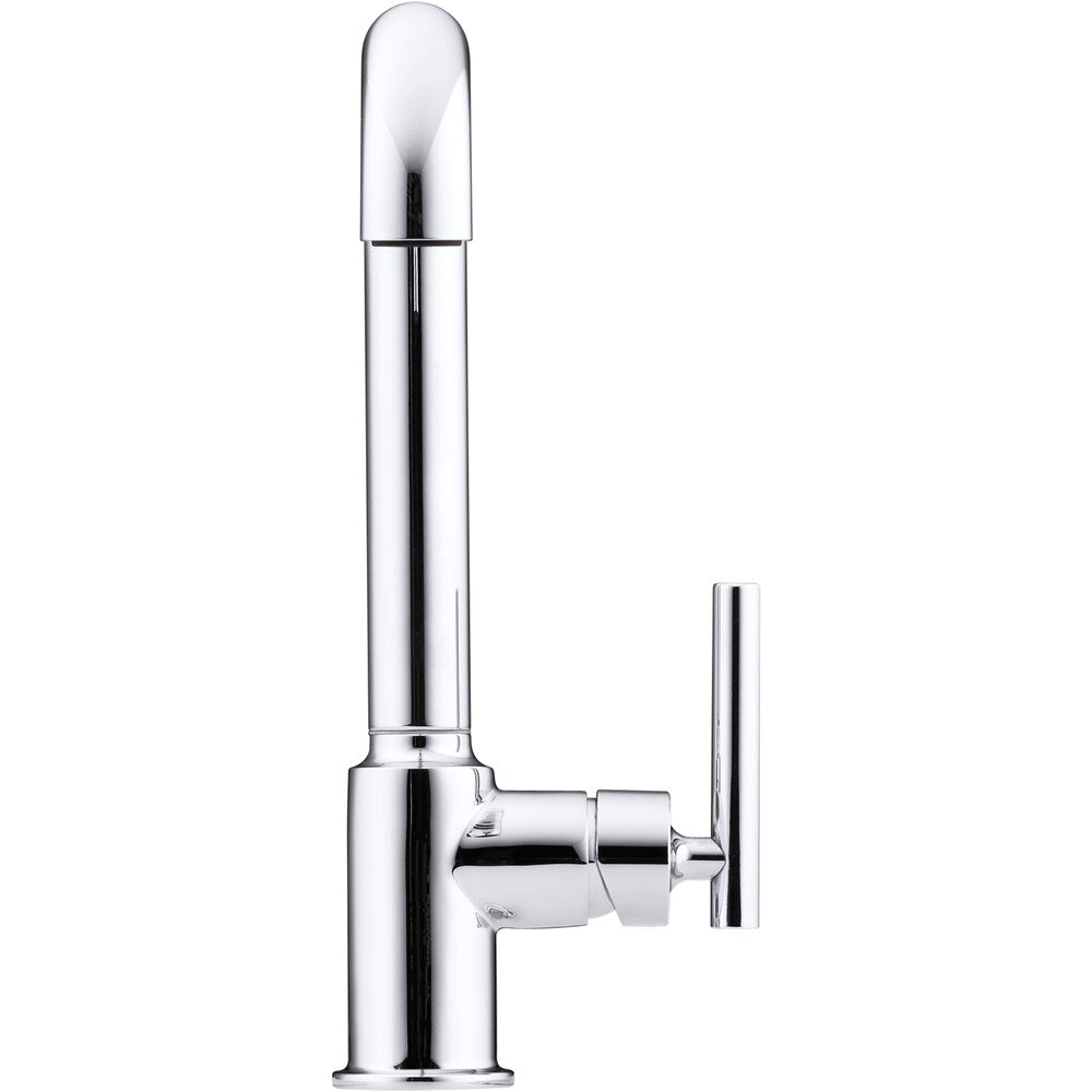 Robinet de cuisine à poignée unique et douchette extractible Purist en or