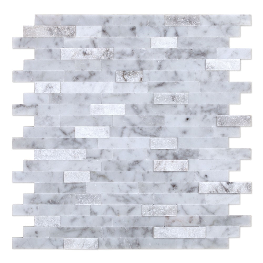 Échantillon à emporter - Carreaux autocollants en marbre Camarillo White 4 po x 4 po x 5 mm (0,11 pi2/unité)
