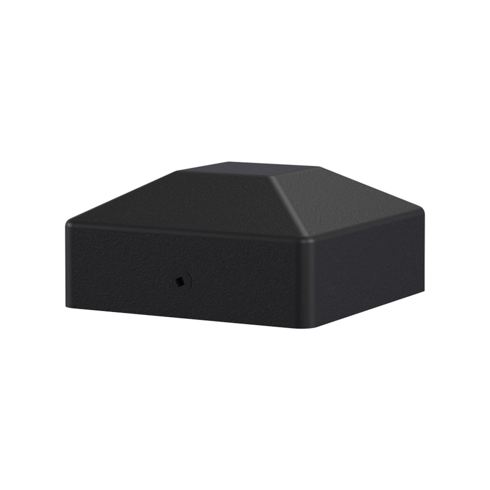 4-inch x 4-inch Black Rigid Plastic Pyramid Post Cap for Deck or Fence Gate