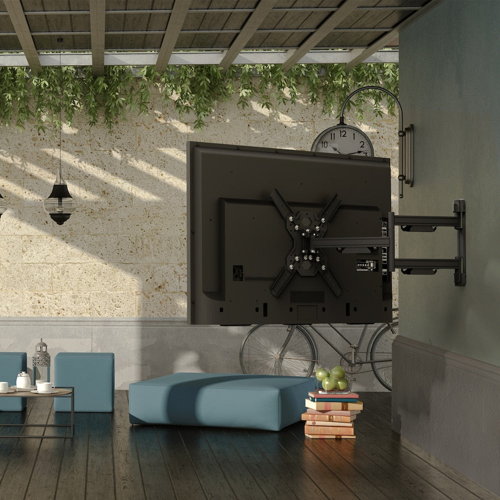 Stainless Steel Full Motion Single Stud Outdoor TV Mount for 30 70 TVs