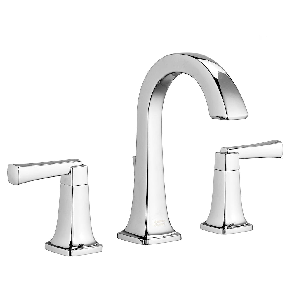 Robinet de salle de bain à arc élevé à 2 poignées Townsend (8 pouces) à large entraxe en chrome (valve et drain inclus)