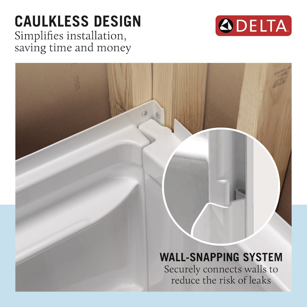 Classic 500 60 in. W x 61.25 in. H x 32 in. D Direct-to-Stud Alcove Tub Surround High Gloss White