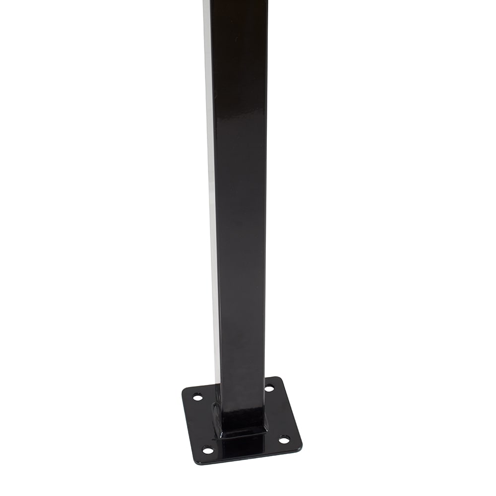 Versai 5' Steel Fence Post with 5" Base Plate Gloss Black