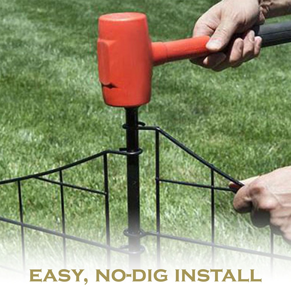 Garden Fence (39" Black Metal) No-Dig Zippity Outdoor Products WF29006 (5 Panels With Stakes)