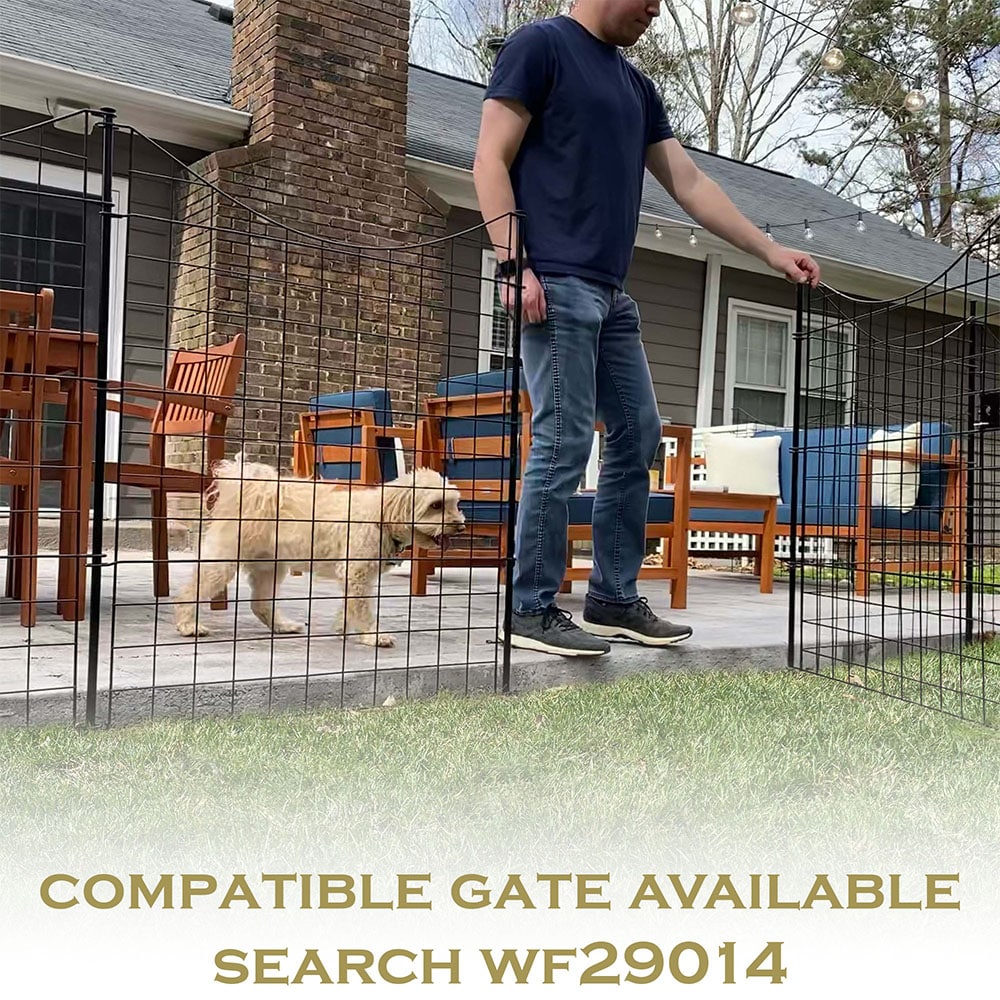 Garden Fence (39" Black Metal) No-Dig Zippity Outdoor Products WF29006 (5 Panels With Stakes)