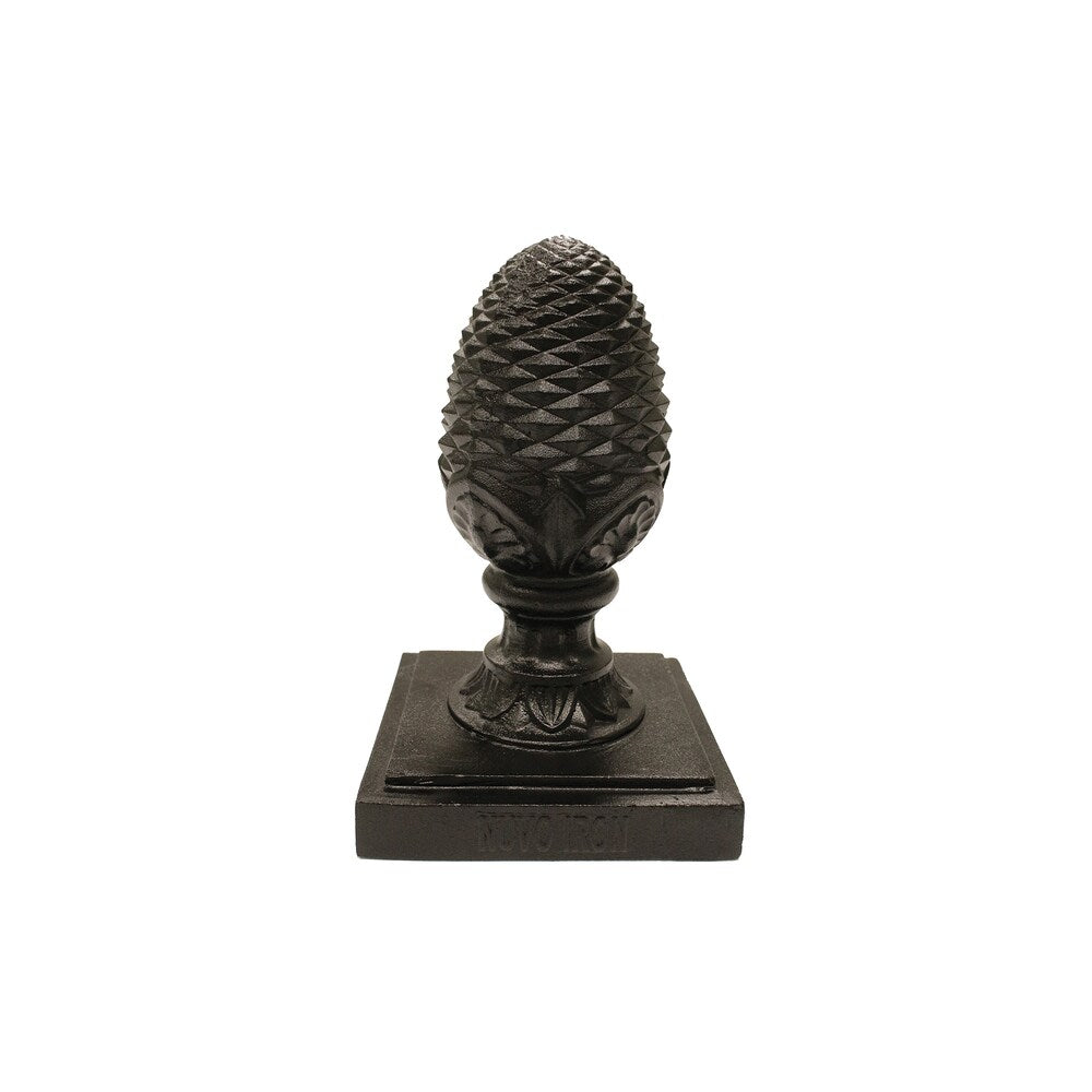 6 in. x 6 in. Black Aluminum Ornamental Pineapple Post Cap