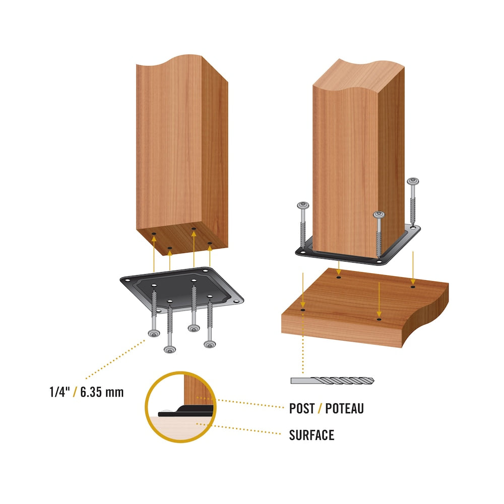 4 in. x 4 in. Wood Post Connector Plate