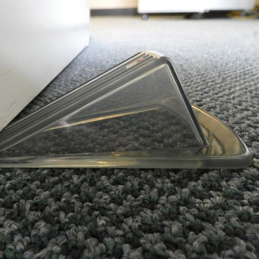Heavy-Duty Clear Gray Rubber-Like Door Stopper