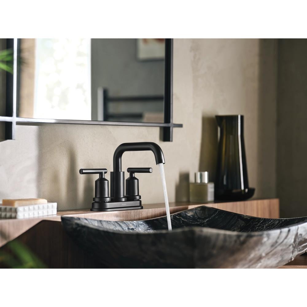 Robinet de lavabo de salle de bain Breese à 2 poignées de 4 pouces en noir mat (robinet inclus)