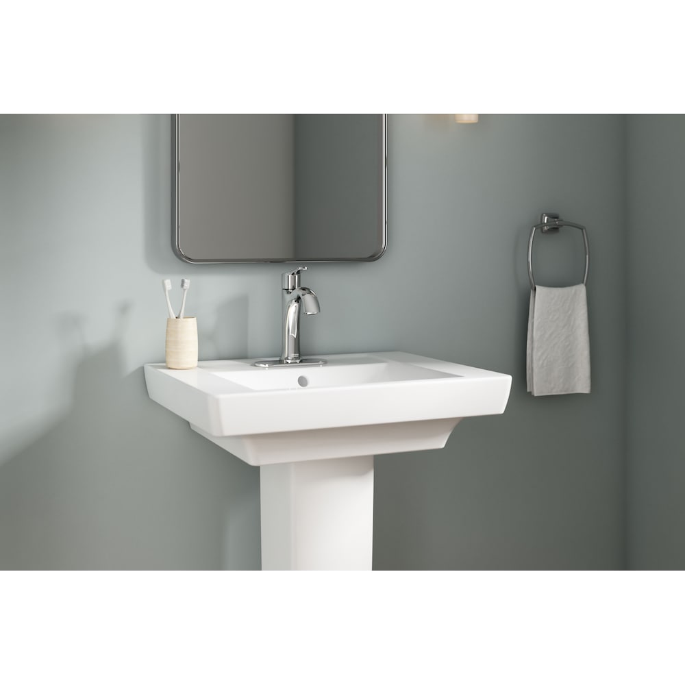 Robinet de lavabo de salle de bain à trou unique Corsham en chrome (robinet, drain et plaque de pont inclus)