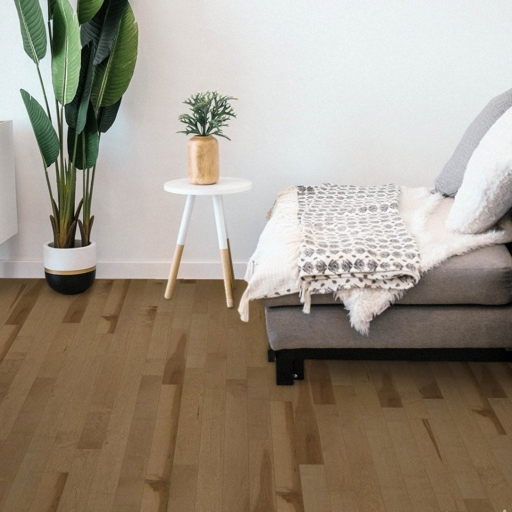 Plancher en érable massif Papyrus mat ¾ de pouce d'épaisseur x 3¼ pouces de largeur x longueur variable (20 pi²/boîte)