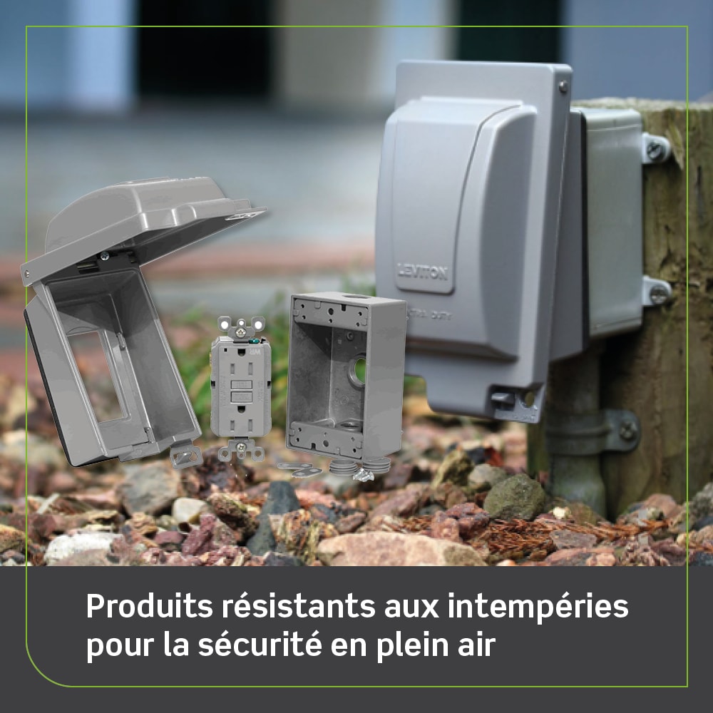 Tamper-Resistant Receptacle GFCI Weatherproof Electrical Box Cover Kit, Grey