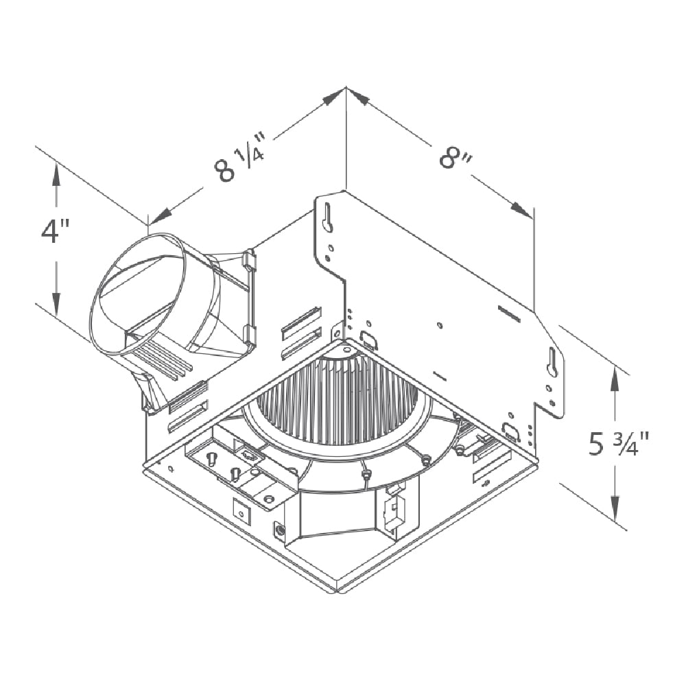 GreenBuilder 80 CFM Ceiling Bathroom Exhaust Fan, LED Light, Humidity Sensor, ENERGY STAR