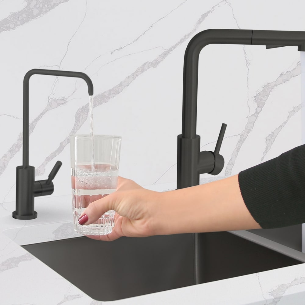 Kitchen Sink Drinking Water Tap Faucet in Stainless Steel Matte Black Finish
