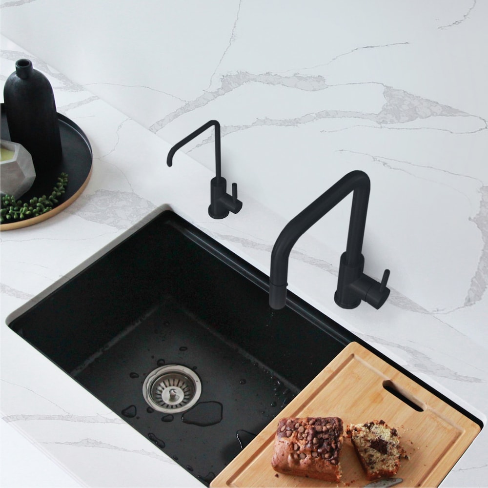 Kitchen Sink Drinking Water Tap Faucet in Stainless Steel Matte Black Finish