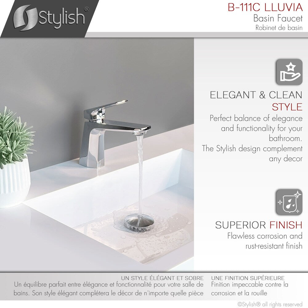 Single Handle Bathroom Faucet in Polished Chrome