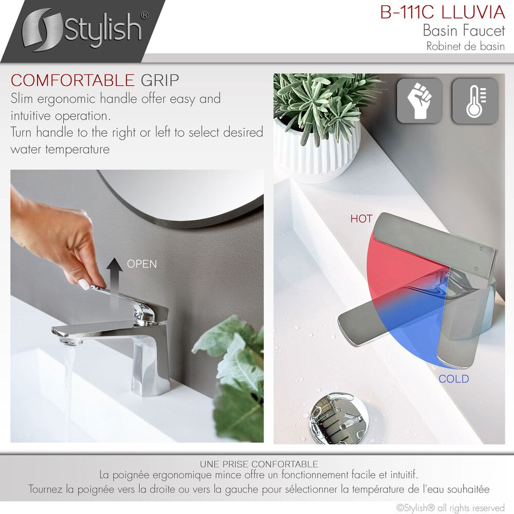 Single Handle Bathroom Faucet in Polished Chrome