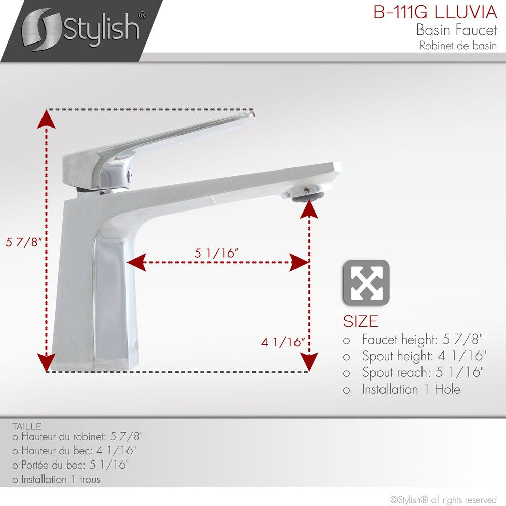 Single Handle Bathroom Faucet in Polished Chrome