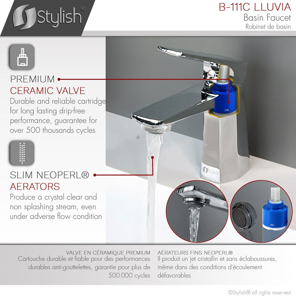 Single Handle Bathroom Faucet in Polished Chrome