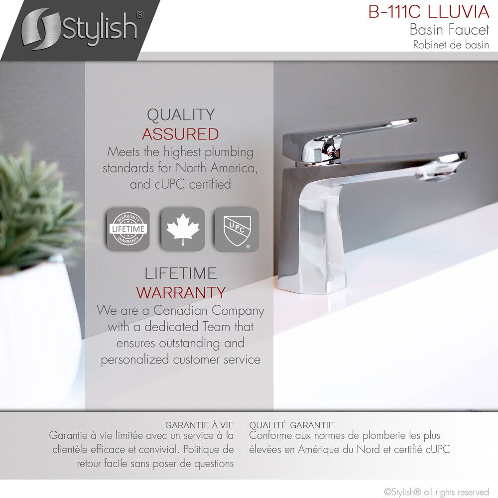 Single Handle Bathroom Faucet in Polished Chrome