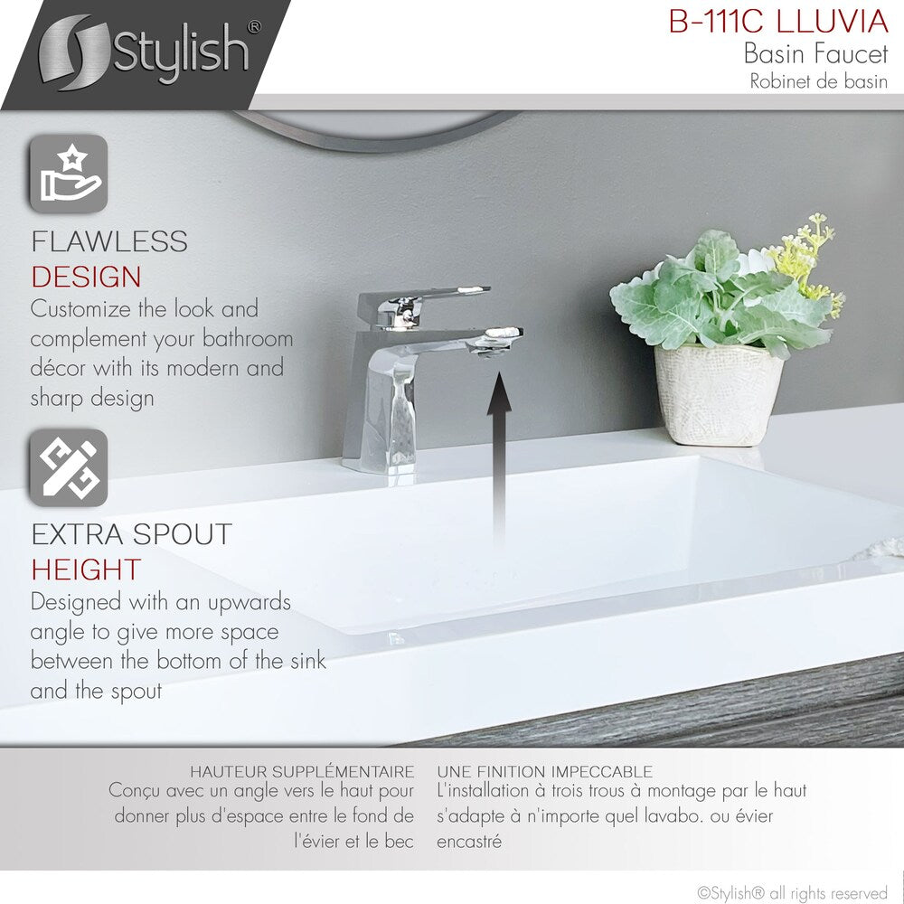 Single Handle Bathroom Faucet in Polished Chrome