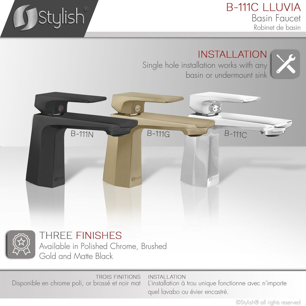 Single Handle Bathroom Faucet in Polished Chrome