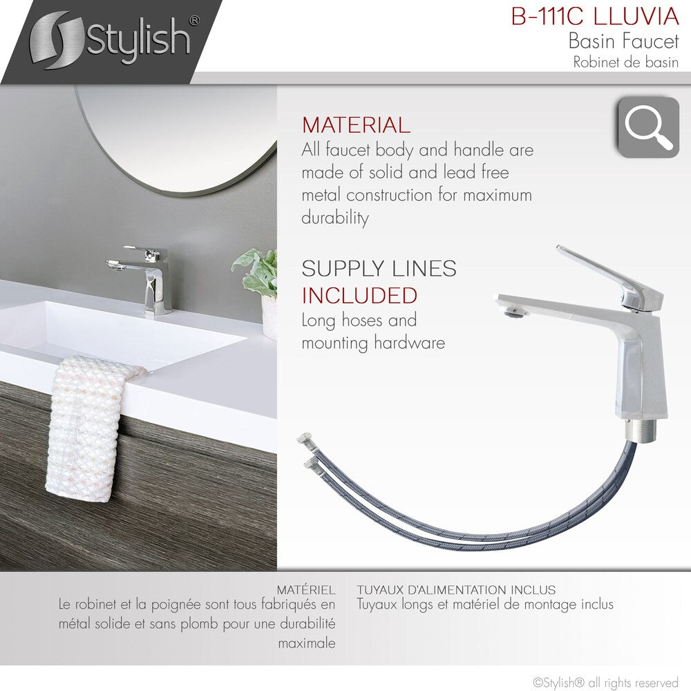 Single Handle Bathroom Faucet in Polished Chrome