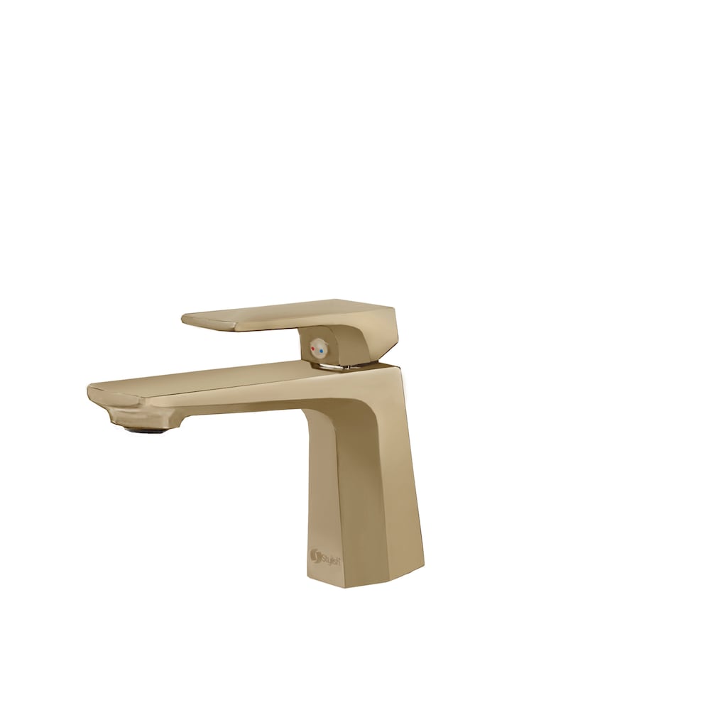 Single Handle Bathroom Faucet in Brushed Gold
