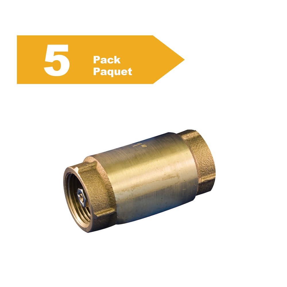 1/2-inch Threaded Forged Brass In Line Check Valve Lead Free (Pack of 5)