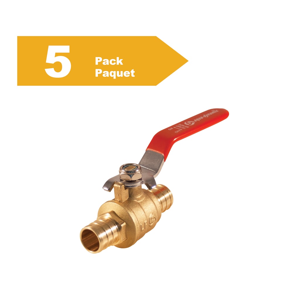 1-inch PEX Forged Brass Ball Valve Lead Free (Pack of 5)