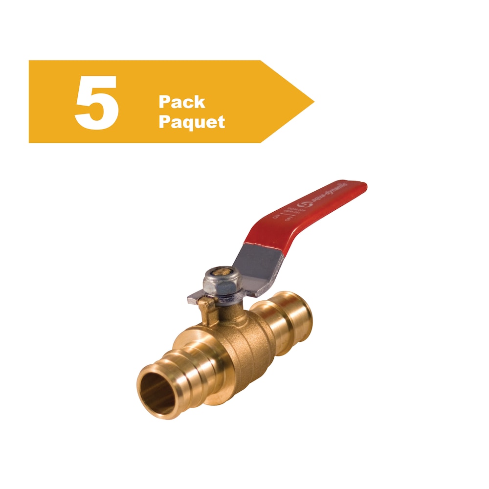 1-inch F1960 PEX Forged Brass Lever Handle Ball Valve Lead Free (Pack of 5)