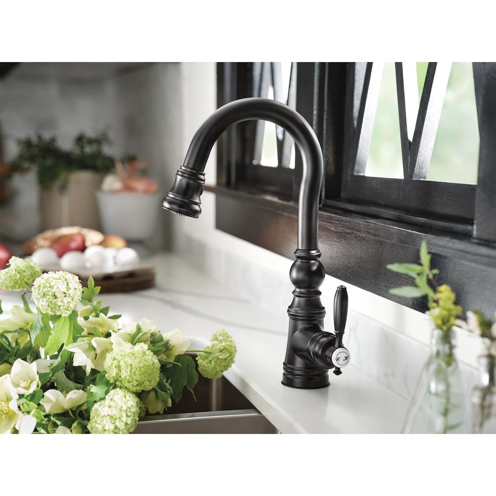 Weymouth Pull Down Kitchen Faucet/Tap in Matte Black