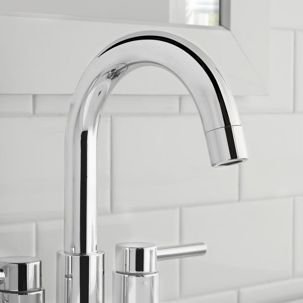 Robinet de salle de bain à arc élevé à 2 poignées et à ensemble central de 4 pouces Dorind avec ensemble de vidange à poussoir en chrome