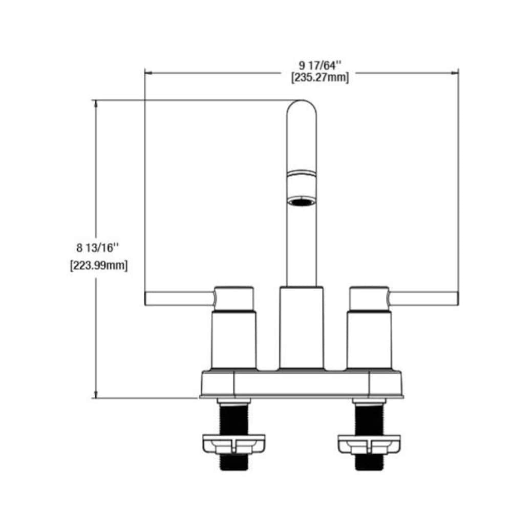 Robinet de salle de bain à arc élevé à 2 poignées et à ensemble central de 4 pouces Dorind avec ensemble de vidange à poussoir en chrome