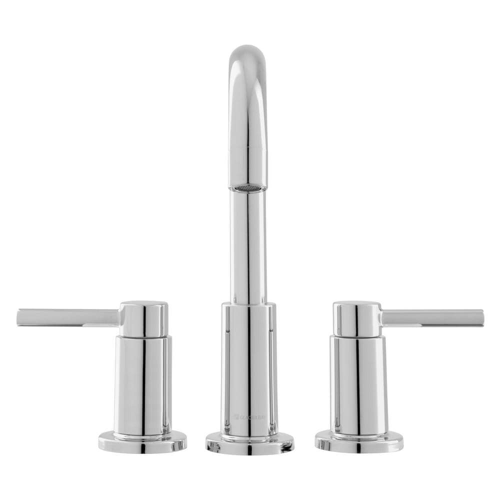 Robinet de salle de bain à arc élevé à 2 poignées et à large entraxe Dorind de 8 pouces en chrome
