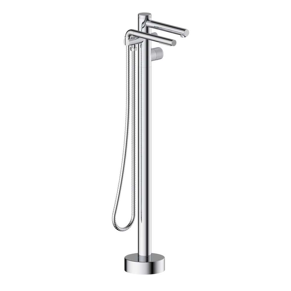 Claudia Freestanding Bathtub Faucet with Hand Shower in Chrome Finish