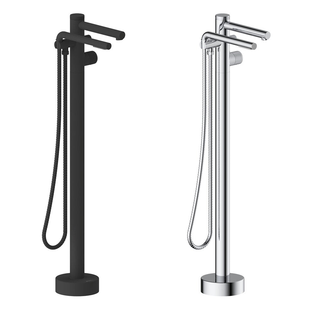 Claudia Freestanding Bathtub Faucet with Hand Shower in Chrome Finish