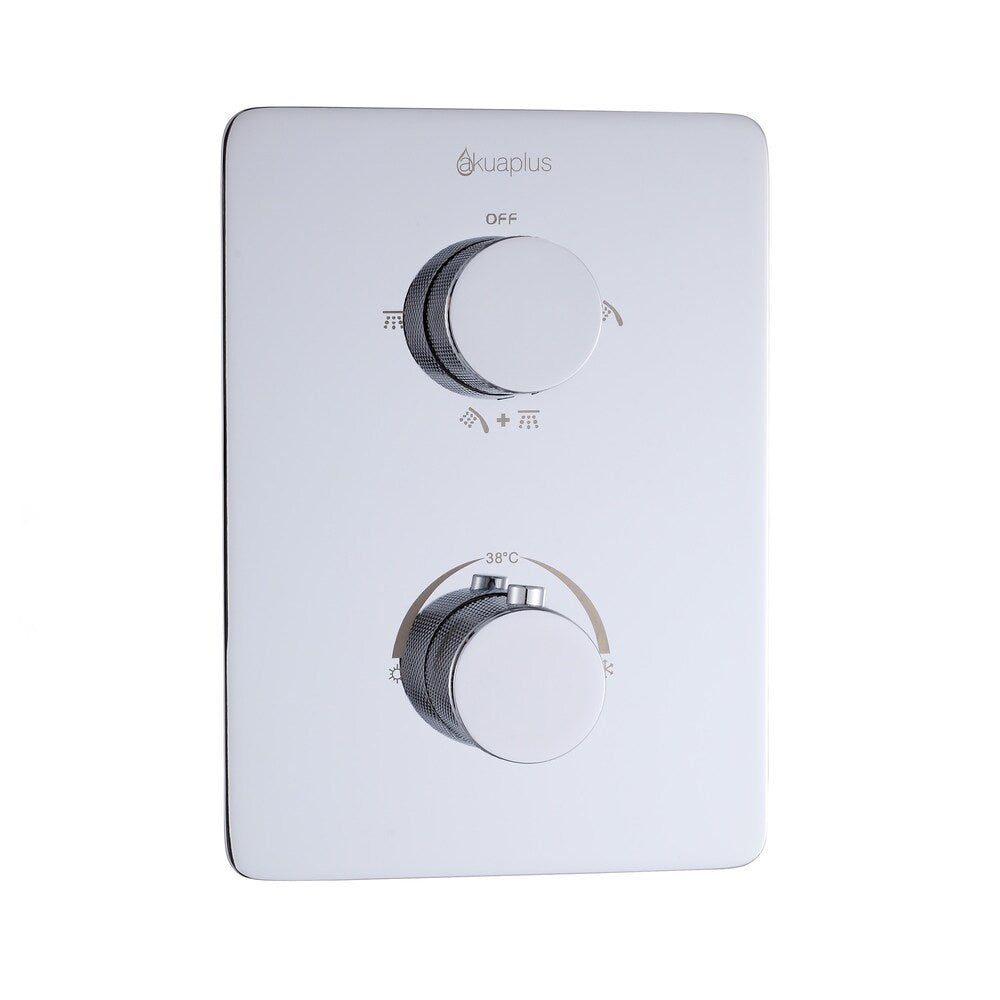 Thermostatic Valve with 3-Way Diverter (2 Ways + Combo) - Chrome Finish