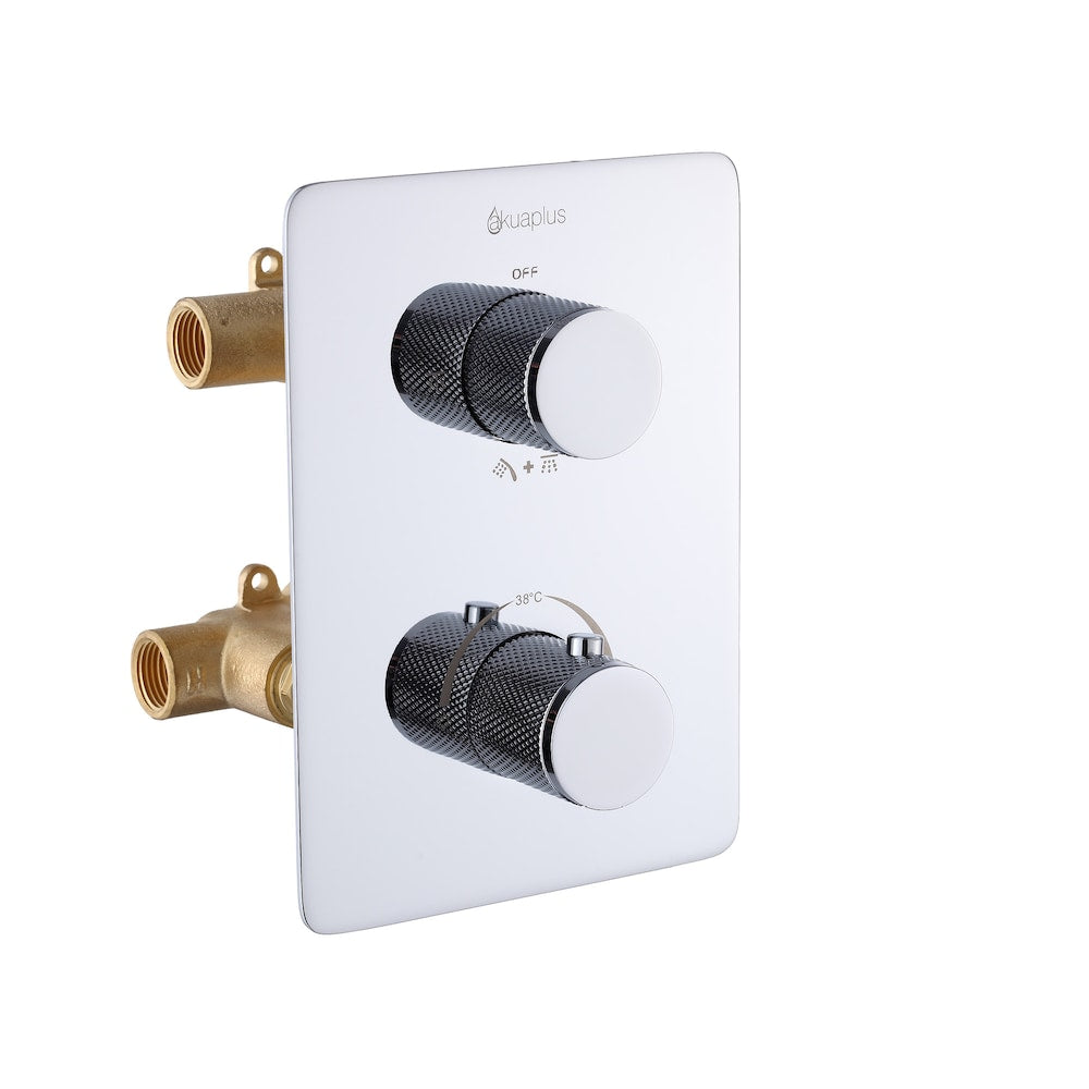 Thermostatic Valve with 3-Way Diverter (2 Ways + Combo) - Chrome Finish